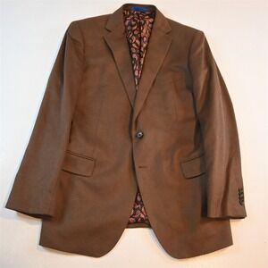 BluJacket 42R Brown Cashmere Flannel Mens Blazer Suit Jacket Sport Coat